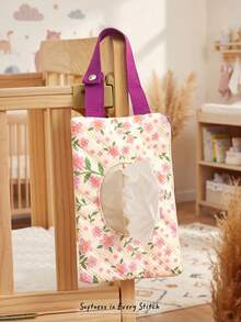 Cozy Pixies 1 pieza Bolsa de almacenamiento floral pastoral para bebé, bolsa de pañales, fácil de transportar durante los viajes, puede almacenar bolsas de pañales, toallitas y bolsas de pañuelos - Multicolor - Ver 14