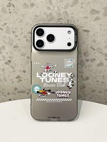 LOONEY TUNES X SHEIN 1个乐一通足球俱乐部哑光灰色手机壳，带黑色摄像头边框，印有完整的乐一通足球队图案、“相信并实现”标语和经典的“乐一通”标志。为您的手机提供全方位防震保护。是卡通爱好者和乐一通粉丝的完美礼物。兼容iPhone和Galaxy手机壳，手机配件齐全，快速发货。 - 黑色 - 查看 7