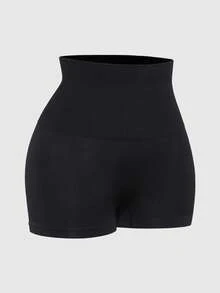 SHAPORA Ladies' Solid Color Simple Shapewear Bottoms Booty Shorts, Panty - Black - View 9
