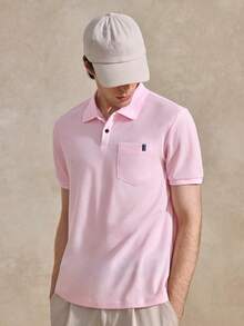 Courvante 男士短袖 Polo 衫，適合您的網球與高爾夫球男友 - 粉色 - 查看 4