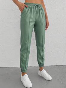 Women Pants - Lime Green - View 5