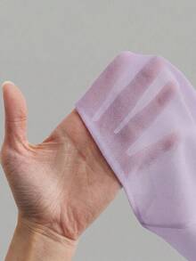 Camisa corta de color sólido con mangas acampanadas y lazo frontal de Qadelle - Púrpura malva - Ver 5