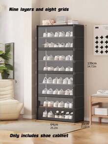 1PC Dustproof Shoe Rack, Storage Shelf, Space Saving Sturdy Fashionable Design, Easy Assembly Disassembly Portable, Suitable For Living Room Bedroom Foyer Office Home, Multi-Layer Storage, Holiday Christmas Gift - Multicolor - View 9