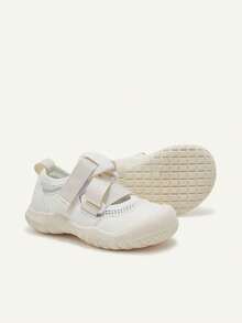 Cozy Pixies 一雙嬰兒涼鞋 網布透氣 防踢腳趾保護 軟底防滑 男孩女孩夏季幼兒鞋 時尚百搭趣味平底瑪麗珍運動鞋 - 米色 - 查看 7