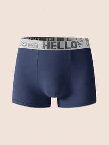 SHEIN 3pcs/Set Men's Letter Elastic Waistband Breathable Boxer Briefs - Multicolor - View 3