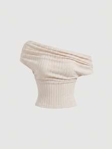 SHEIN MOD 1件女士休闲百搭吊带背心 - 卡其色 - 查看 7