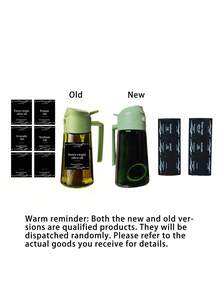 1PC/2pcs Kitchen Olive Oil Bottle, 2-In-1 Glass Oil Bottle & Cooking Sprayer, Suitable For Cooking, Air Fryer, Outdoor Grilling, Compatible With Air Fryer, Auto-Flip Cap, 16oz Olive Green (Light-Blocking), With Label Sticker - multicolor - View 14