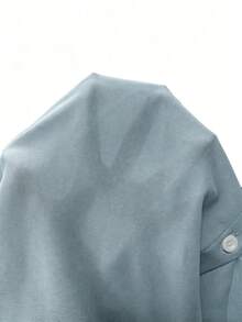 Franclia Áo cardigan dài tay cổ bẻ kiểu Pháp thanh lịch, thắt nơ phía trước, áo kiểu mùa hè màu trắng mới dành cho nữ. - Màu xanh lam - Xem 3
