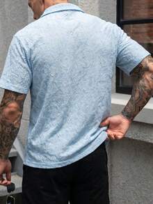 Manfinity CasualCool 男士休闲宽松短袖 Polo 衫，户外居家必备，送给家人和男友的绝佳礼物 - 藍色 - 查看 2