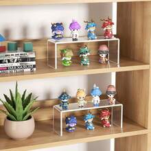 5 Pieces Clear Acrylic Display Risers, Rectangular Tabletop Display Stand Suitable For Collectibles Figures Jewelry Cupcake Dessert Home Decoration Storage Organizer - View 9
