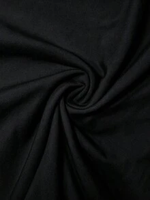Resyla Damen Einfarbiges minimalistisches Casual Shirt mit quadratischem Ausschnitt und Langarm - Schwarz - Übersicht 5