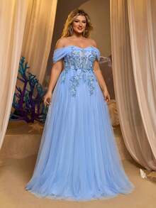 Glamrae Women Plus Formal & Evening Dresses - Blue - View 5