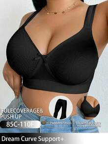 DesireSculpt Sujetador inalámbrico de talla grande - Negro - Ver 5