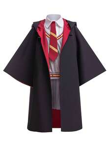 MINKOJA MINKOJA Kinder Hexen Kostüme Uniform Mädchen Hexen Robe Umhang Rock Hemd mit Socken Brillengestelle Outfits Halloween Karneval Cosplay Requisiten Verkleidung Kinder - Schwarz - Übersicht 4