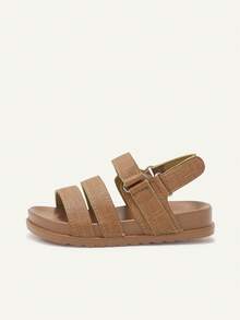 Cozy Pixies 1 Pair Of Summer Fashion Versatile Fun Versatile Children's Leisure Soft Sole Lightweight Brown Baby Flat Sandals Seaside Vacation - Brown - View 3