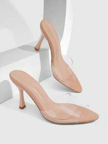CUCCOO SZL Women's Pointed Sexy Nude Transparent Wear High Heels Fashion Women's Sandals Commuter Dating Party Festival Party Wedding Vacation Summer - nude - View 1