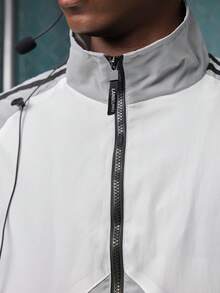 EVRINFINITE 男友风男士立领撞色运动长袖外套 春季款 - 灰色 - 查看 5