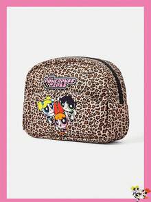 THE POWERPUFF GIRLS X SHEIN 豹纹印花女童化妆包，带拉链，用途广泛，容量大，超轻便，经久耐用，实用百搭，美观大方，风格时尚，简约休闲，亦可搭配假货、中性风、运动风、可爱风、卡通风等，便携透气，可折叠，防尘收纳，适合假日户外工作、办公送礼、通勤、旅行、度假等各种场合，是年轻女性和上班族的理想之选。 - 豹紋 - 查看 2