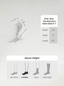 GLOWMODE 3 Pairs Arch Support Everyday Socks Gym - White Polka Dots - View 6