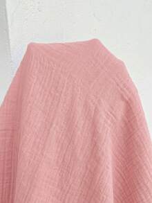 SHEIN Maternity Vacation Casual Solid Color Tie Back Blouse - Dusty Pink - View 6