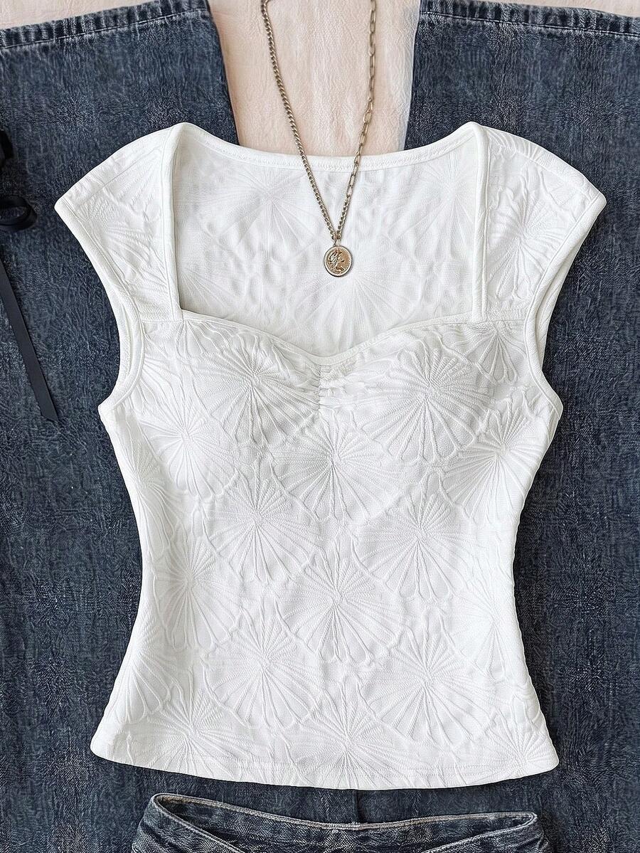SHEIN Camisa informal a cuadros azul y blanco con estampado de cerezas para niñas preadolescentes - Azul y blanco - Ver 1