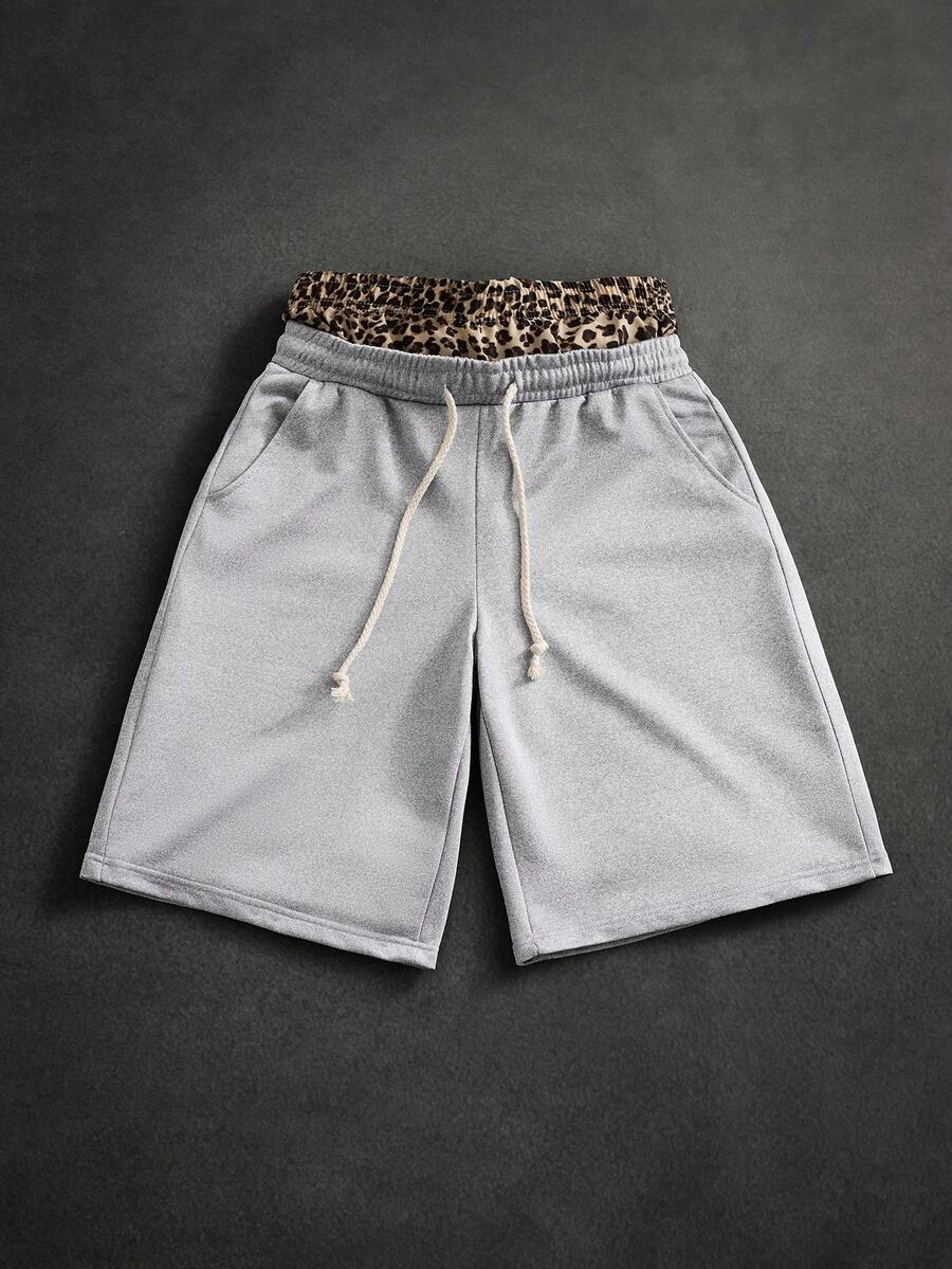 SLATEMANN Men's Casual 7/8 Length Pants With Dual Waistbands - Grey - View 1