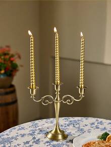 Zazumi 1Pc Alloy Candlestick 5 Arms/3 Arms, Wedding Decor Event Candle Holder, Table Ornament, Home Decor, Room Decor, For New Year, Christmas Table Decor, Wedding Decor, New Building Celebration, Office Study Supplies, Home Dining, Party - multicolor - View 1
