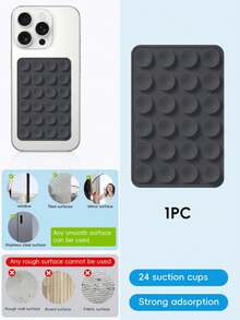 Double-Sided Suction Cup Phone Holder, Each Side Has 24 Suction Cups. Detachable Phone Stand, Waterproof, 360° Rotation. Suitable For Bathroom Wall, Glass Mirror, Vanity, And Other Smooth Surfaces, Not Suitable For Rough Walls. Fits All Phones And Mini Tablets. - Multicolor - View 16