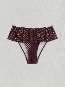 Swim Vcay New White Print Low Waist Ruffle Skirt Bikini Bottoms, Casual Sexy Beach Golf Swimwear For Women Summer - Multicolor - View 3