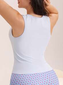 Nora Wilde 1pc Plus Size Women Seamless Comfortable Camisole - Baby Blue - View 2
