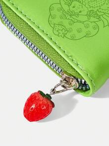Strawberry Shortcake X SHEIN Fresh Pastoral Strawberry Lace Short Wallet - Green - View 4