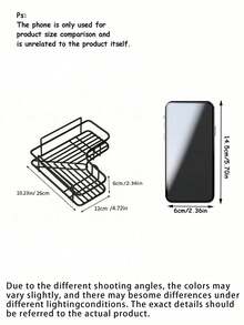 1pc Iron Bathroom Storage Rack, Hole-Free Wall Mounted Organizer Shelf, Bathroom Accessories, Household Essential, Bathroom Supplies, Gift For Women, Gift For Family - Black - View 5
