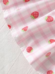 Newborn Baby Girl Ruffle Collar Long Sleeve A-Line Dress With 3D Bow Cute Light Pink Summer Fashionable Outing Photoshoot Elegant Dress - Pink - View 9