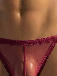 DrisQ DrisQ 1 pieza Tanga de encaje burdeos sexy para hombre - Burdeos - Ver 3