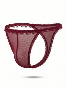 DrisQ DrisQ 1 pieza Tanga de encaje burdeos sexy para hombre - Burdeos - Ver 5