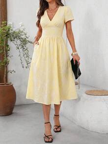 Women Midi Dresses - 鵝黃 - 查看 4