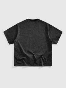 ROMWE MEN Street Life Men's Dark Thorn Cross Print T-Shirt - Black - View 2
