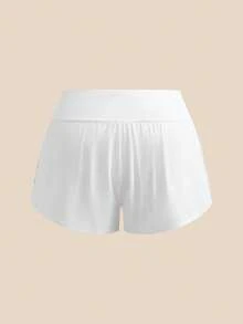 Cheerettes 大码女式字母印花双层运动短裤 - 白色 - 查看 8