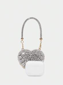 SHECARRY Women's Elegant Multifunctional Formal Party Clutch - Silver - View 2
