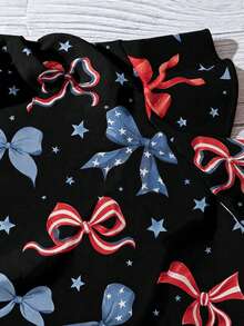 Mellowie Casual Butterfly Print Plus Size Shirt, Suitable For Summer Independence Day - Multicolor - View 5