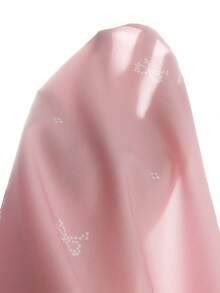 SHEIN Genkimix Kids 女童绿色蝴蝶结印花白色领蝴蝶装饰休闲连衣裙 - 粉色 - 查看 4