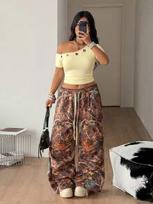 Coolane Women's Plus Size Summer Streetwear Sexy Smart Casual Vintage Going Out Date Night Goth Y2K Punk Grommet Asymmetrical Neck Fitted Yellow T-Shirt - Light Yellow - View 3