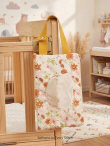 Cozy Pixies 1 pieza Bolsa de almacenamiento floral pastoral para bebé, bolsa de pañales, fácil de transportar durante los viajes, puede almacenar bolsas de pañales, toallitas y bolsas de pañuelos - Multicolor - Ver 13