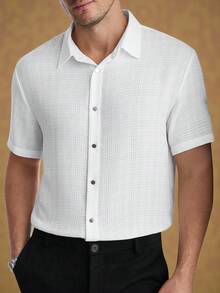 Core Aspect Camicia casual bianca a maniche corte versatile da uomo - Bianco - Visualizzare 5