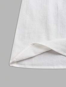 Vesra Women's Summer White Sleeveless Collared Waist Tie Dress - White - View 6