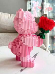 3996 Pieces Bouquet Bear Building Blocks, Romantic Diy Construction Toys, Collection Models, Home Decorations, Birthday Gifts, 1 Piece Room Decoration - Multicolor - View 6