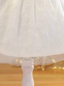 SHEIN Baby Girl Strap Mesh Princess Dress For Summer Party - White - View 8