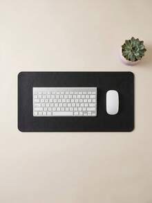 Teckwe 1Pc Large Solid Color Leather Desk Mat, Made Of Smooth Faux Leather, Water-Resistant And Moisture-Proof, Protects Desk Surfaces, Provides Stable Space For Keyboard And Mouse, Ideal For Home Office, Gaming And Daily Work Use. - View 4