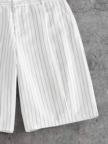 AXEPEAK Men's Striped Casual Versatile Daily Wear Shorts - Black and White - View 11