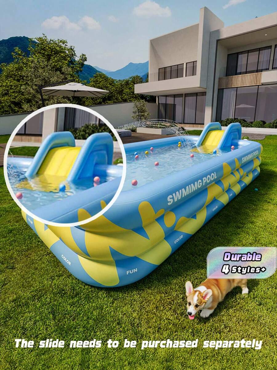 A Large Blue Inflatable Swimming Pool Suitable For Family Use, Mobile Water Park, Indoor And Outdoor Universal Water Entertainment, Party Pool, Thick And Wear-Resistant Pvc Material - Vitality Series - View 1